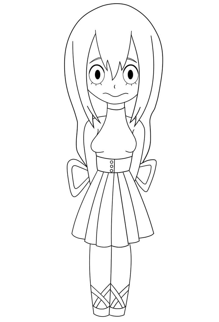 Coloriage Tsuyu Asui petite