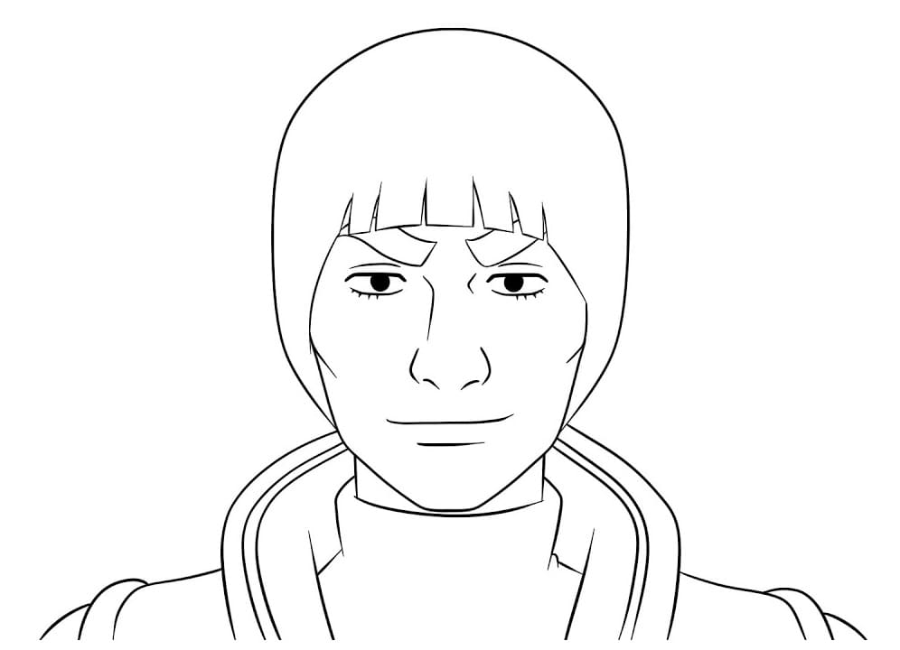 Coloriage Visage de Gaï Maito