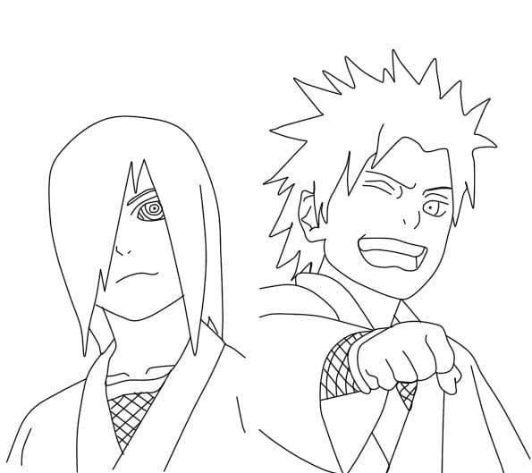 Coloriage Yahiko et Nagato