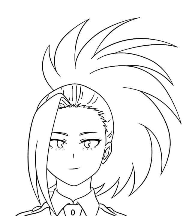 Coloriage Yaoyorozu Souriant