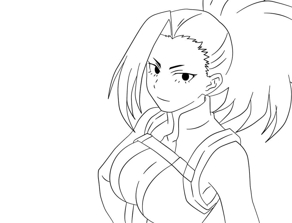 Coloriage Yaoyorozu sourit