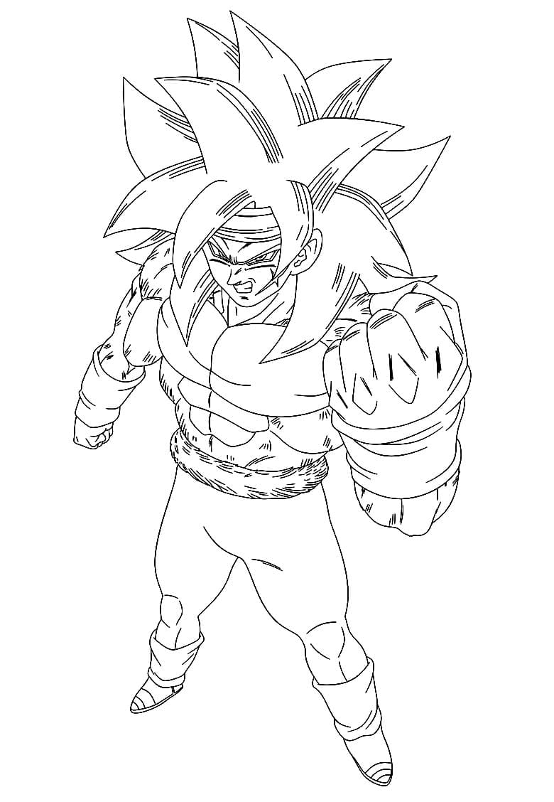 Coloriage Bardock En Colère