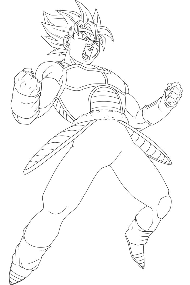 Coloriage Bardock Hurlant