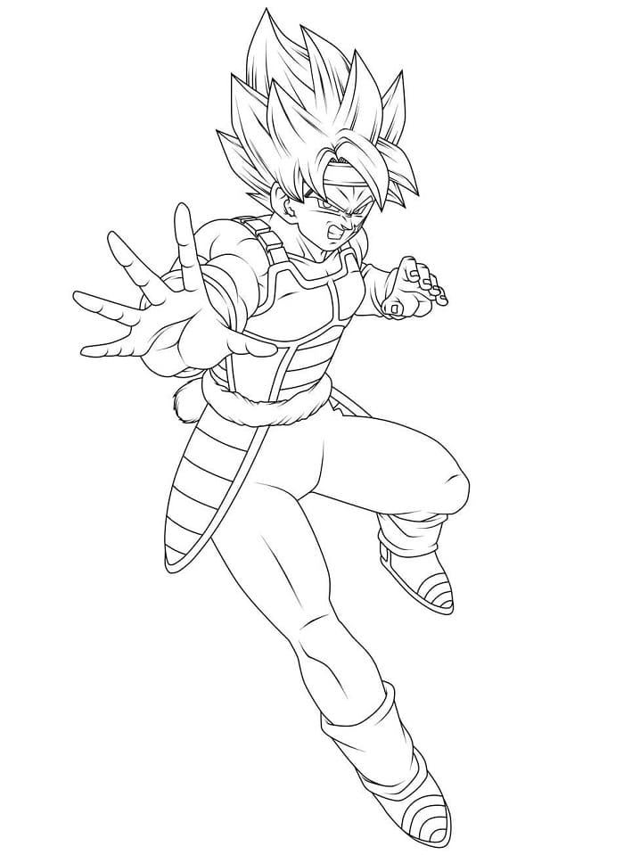 Coloriage Bardock Super Saiyan