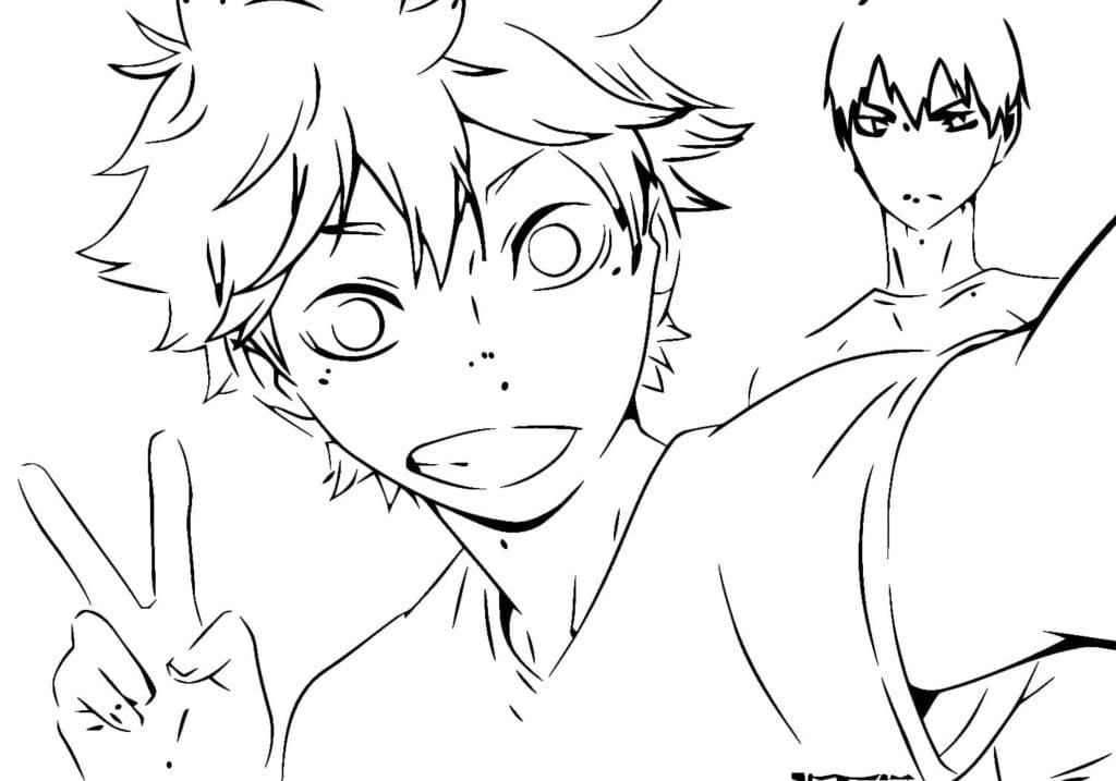 Coloriage Hinata Et Kageyama