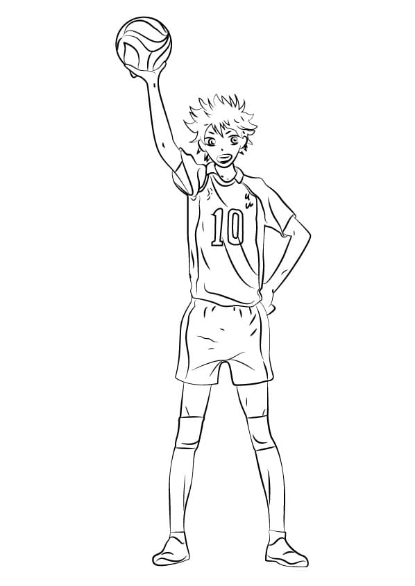 Coloriage Hinata Shouyou a L'air Cool