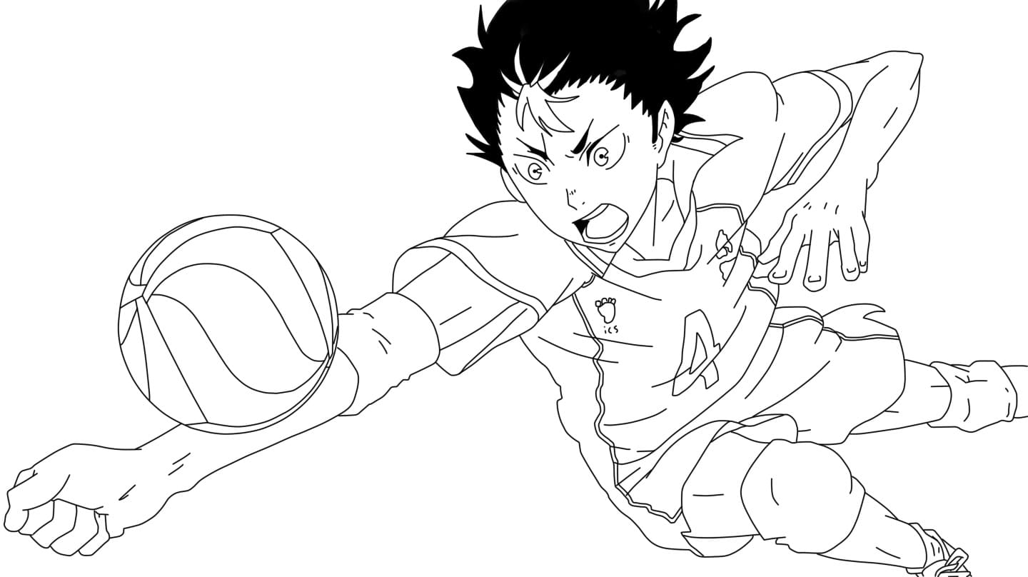 Coloriage Hinata Shouyou Dans Un Jeu