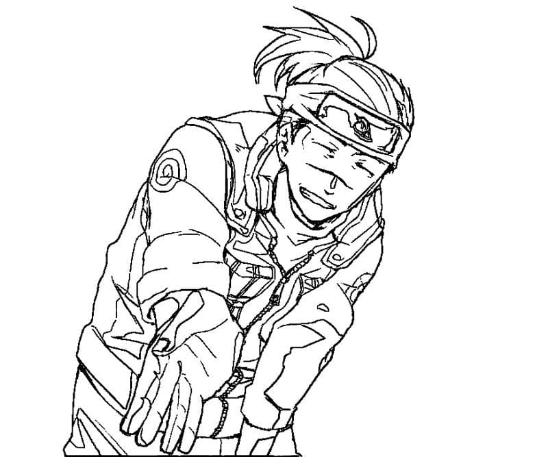 Coloriage Iruka Sourit