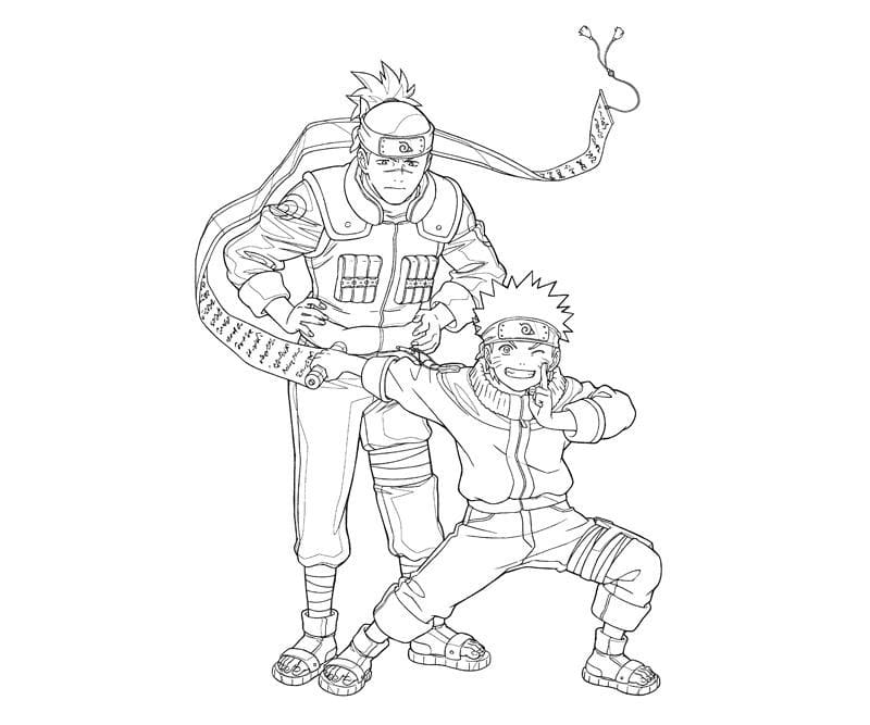 Coloriage Naruto et Iruka