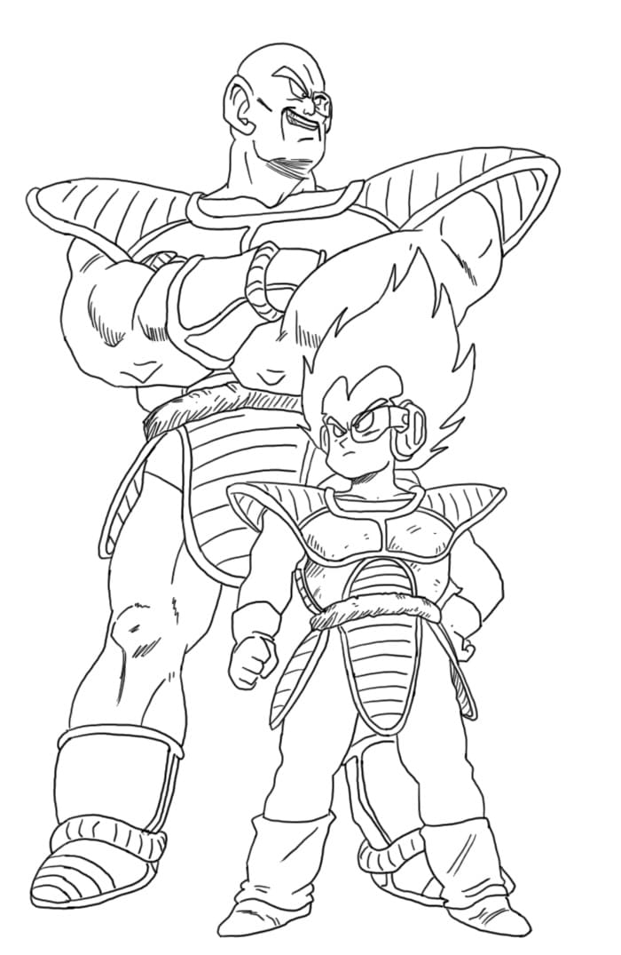 Coloriage Vegeta et Nappa