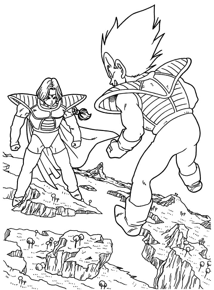 Coloriage Vegeta et Zabon