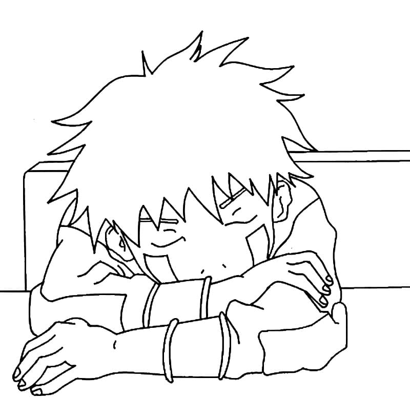 Coloriage Kiba dort