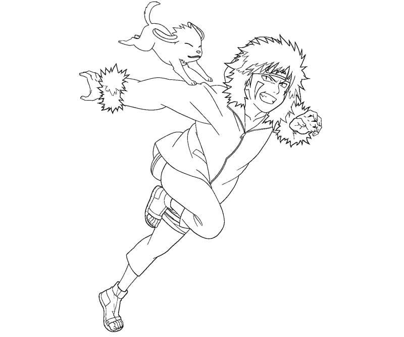 Coloriage Inuzuka Kiba