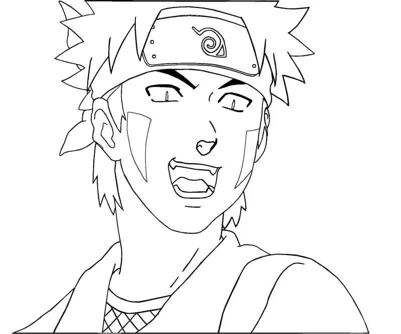 Coloriage Kiba souriant