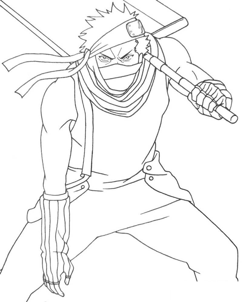 Coloriage L'attaque de Momochi Zabuza