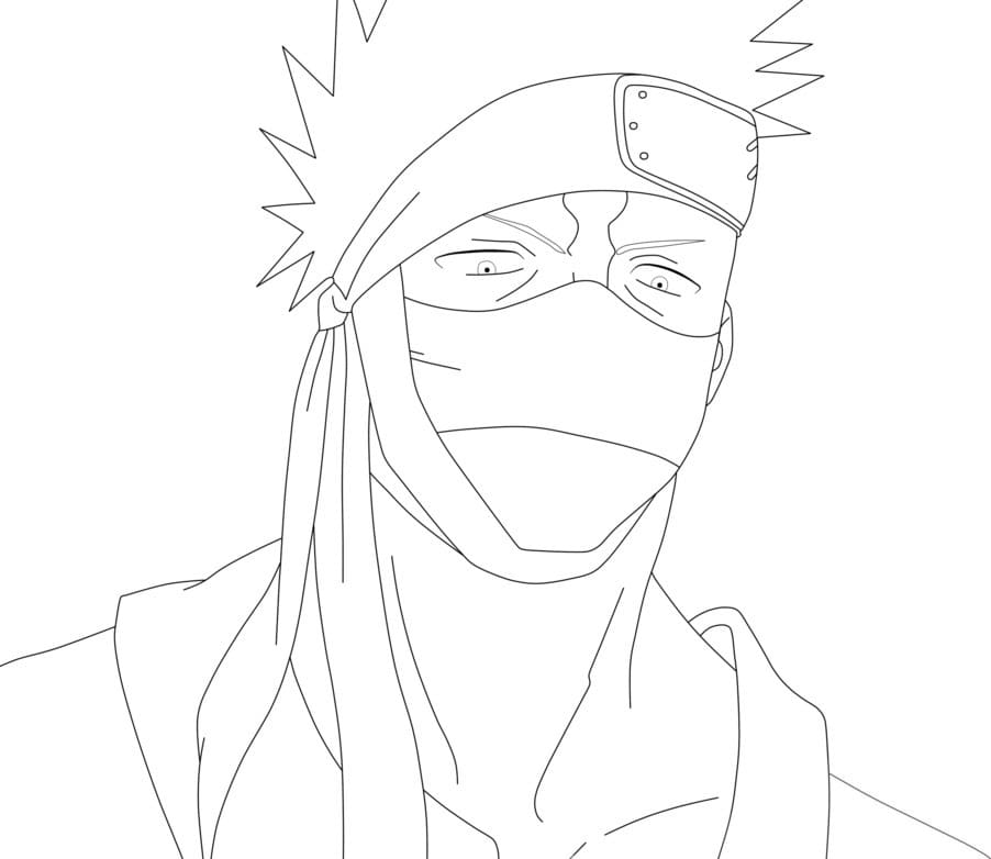 Coloriage Le visage de Momochi Zabuza