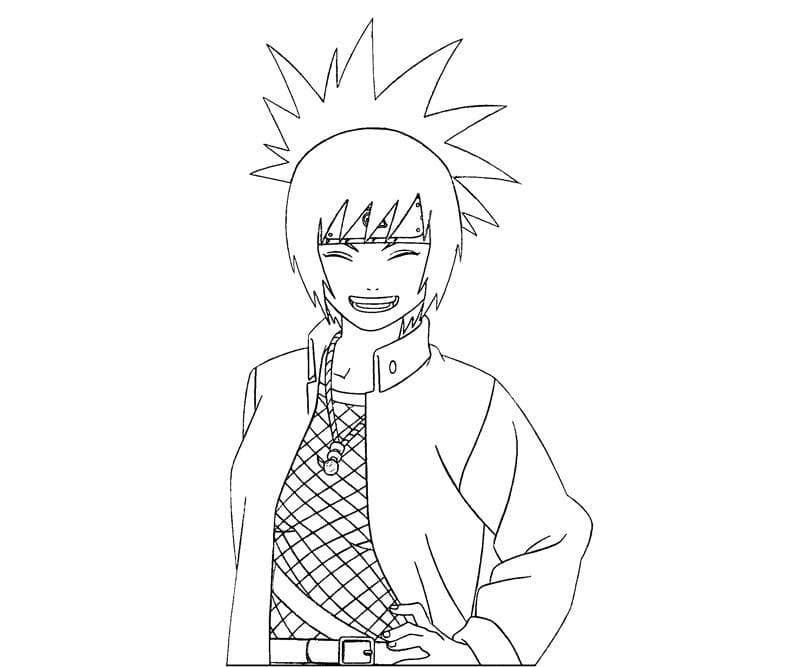 Coloriage Anko Mitarashi souriant