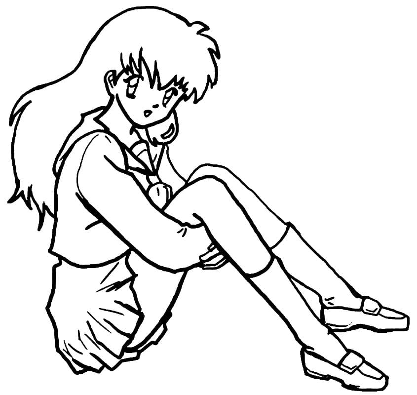 Coloriage Kagome Higurashi adorable