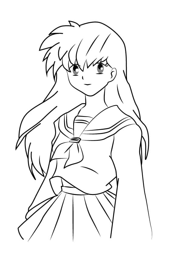 Coloriage Kagome Higurashi est jolie