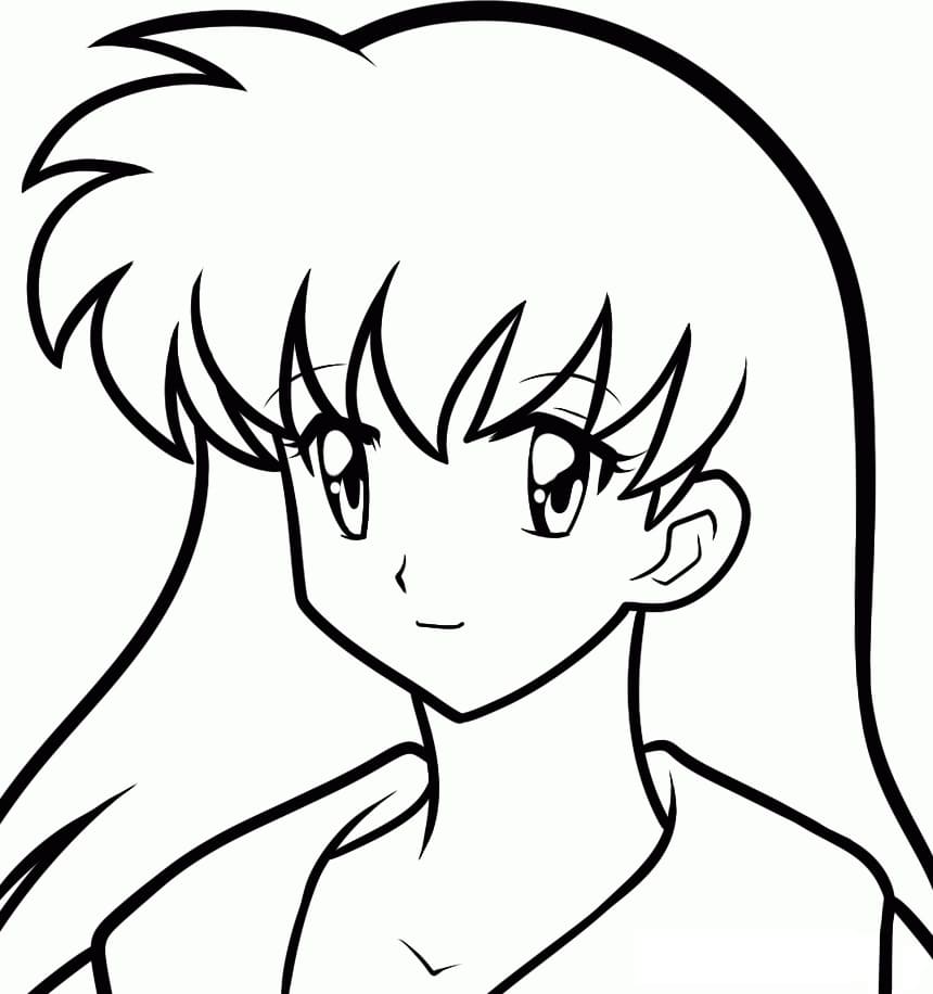 Coloriage Kagome Higurashi est mignon