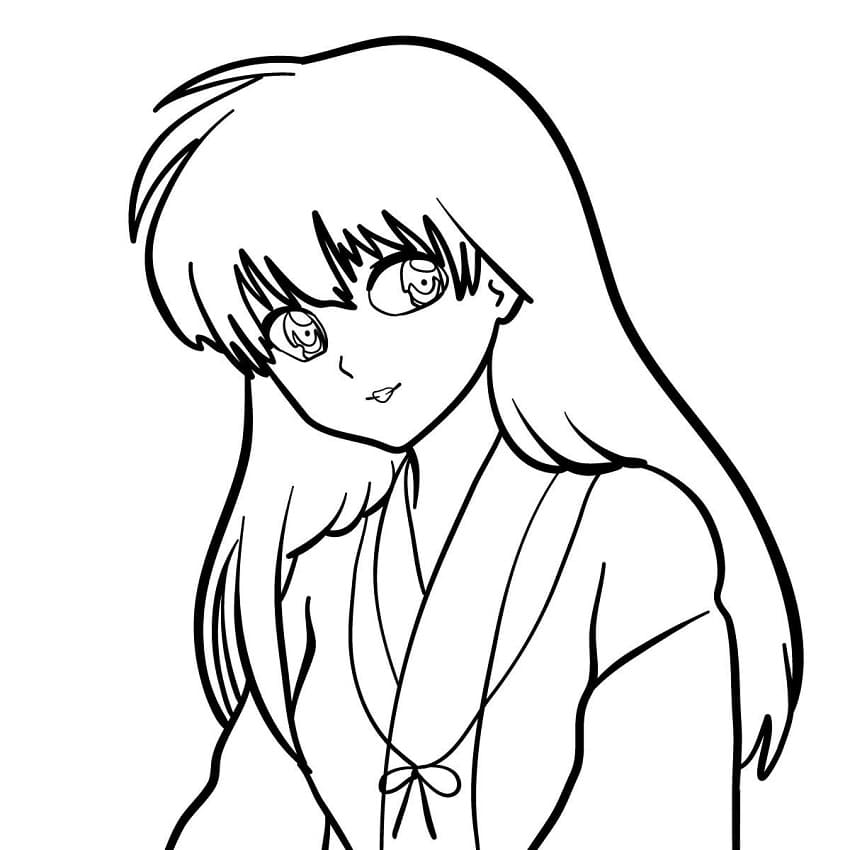 Coloriage Kawaii Kagome Higurashi