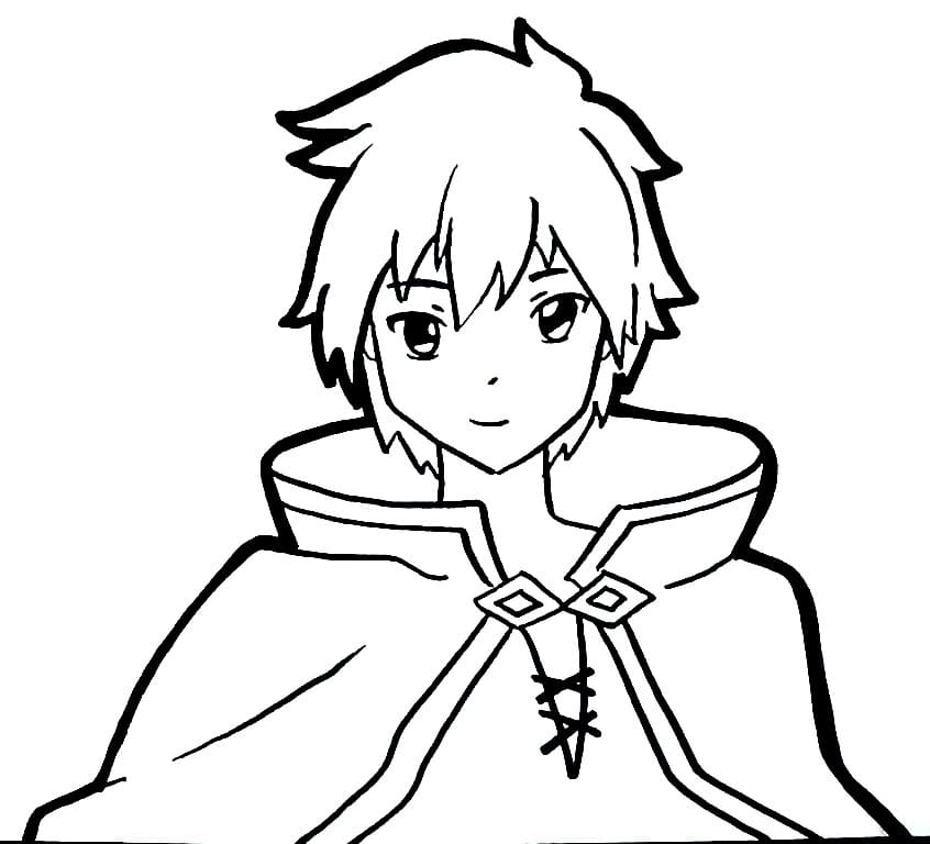 Coloriage Kazuma Seto de Konosuba