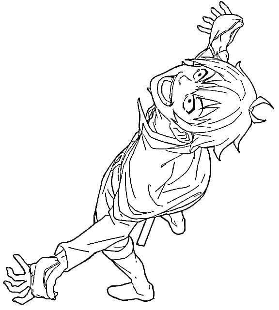 Coloriage Kazuma Seto en train de rire