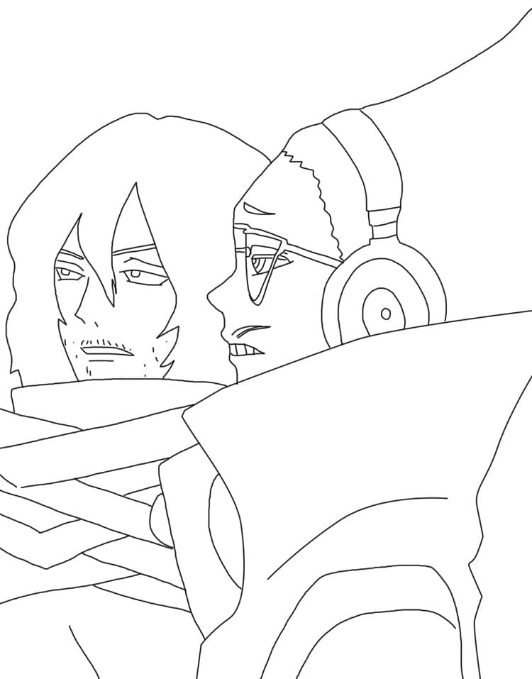 Coloriage Aizawa Shota et Hizashi Yamada