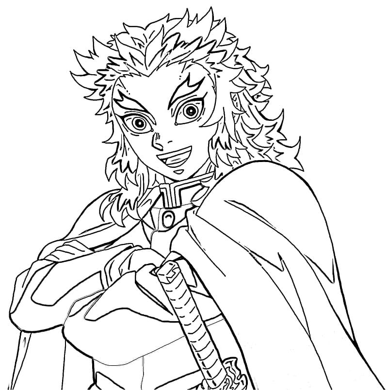 Coloriage Amusement Kyojuro Rengoku