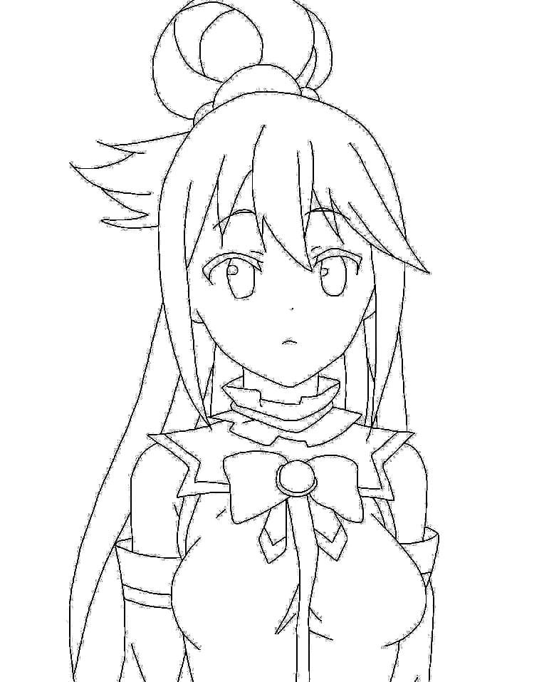 Coloriage Aqua KonoSuba Affronter