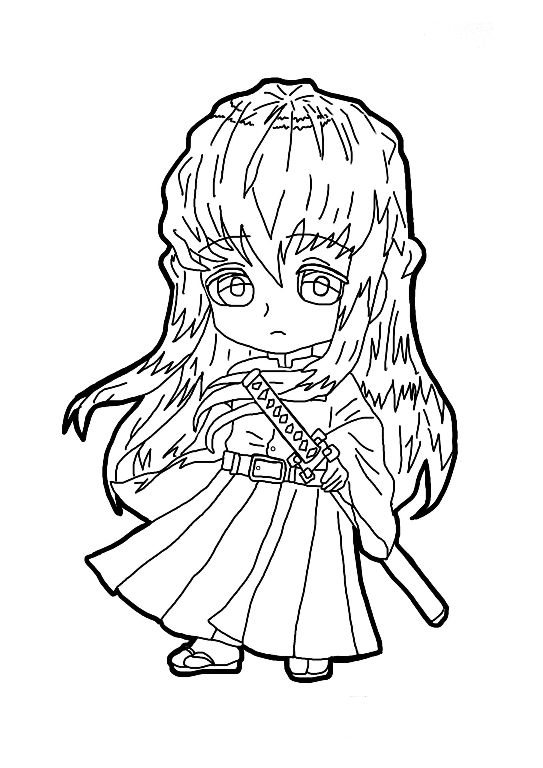 Coloriage Chibi de Muichiro Tokito