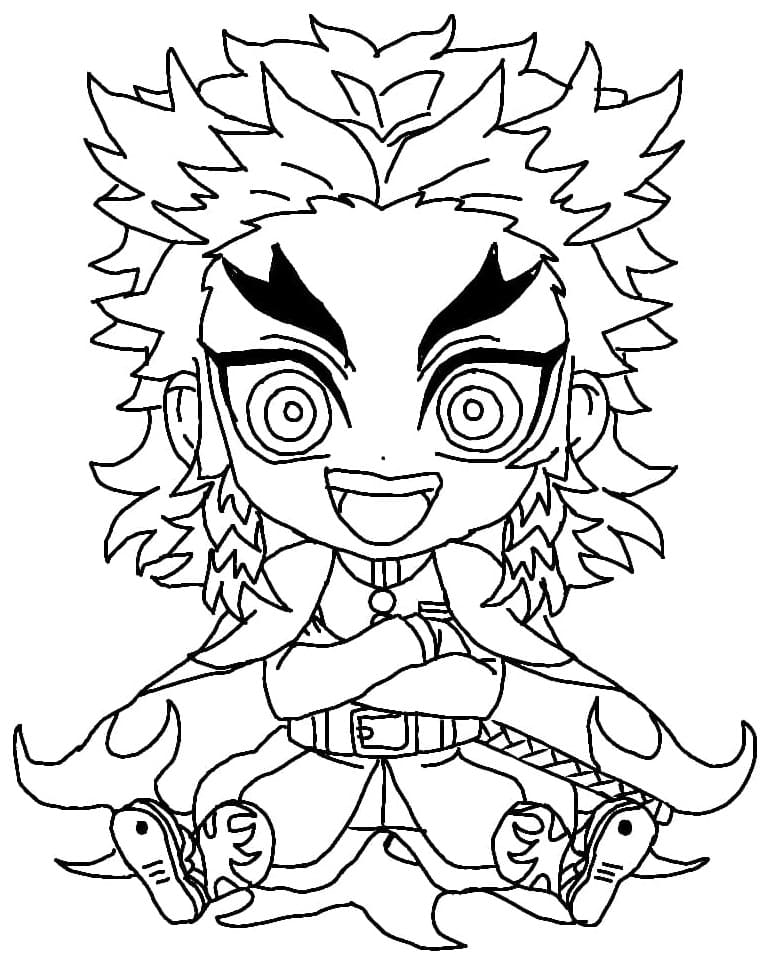 Coloriage Chibi Kyojuro Rengoku