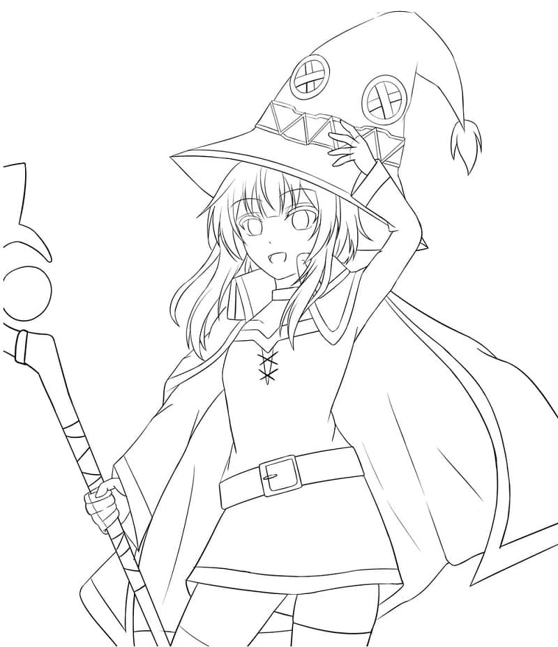 Coloriage Contour de Megumin