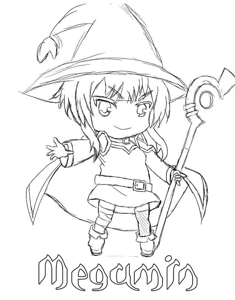 Coloriage Croquis de chibi Megumin