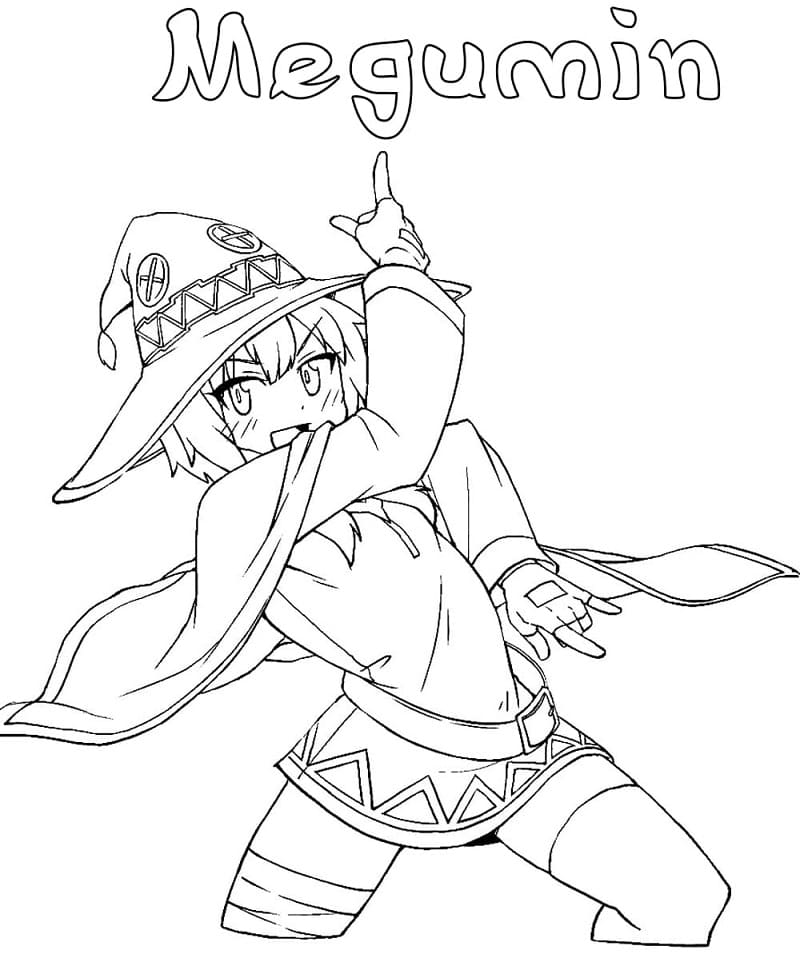 Coloriage Drôle de Megumin