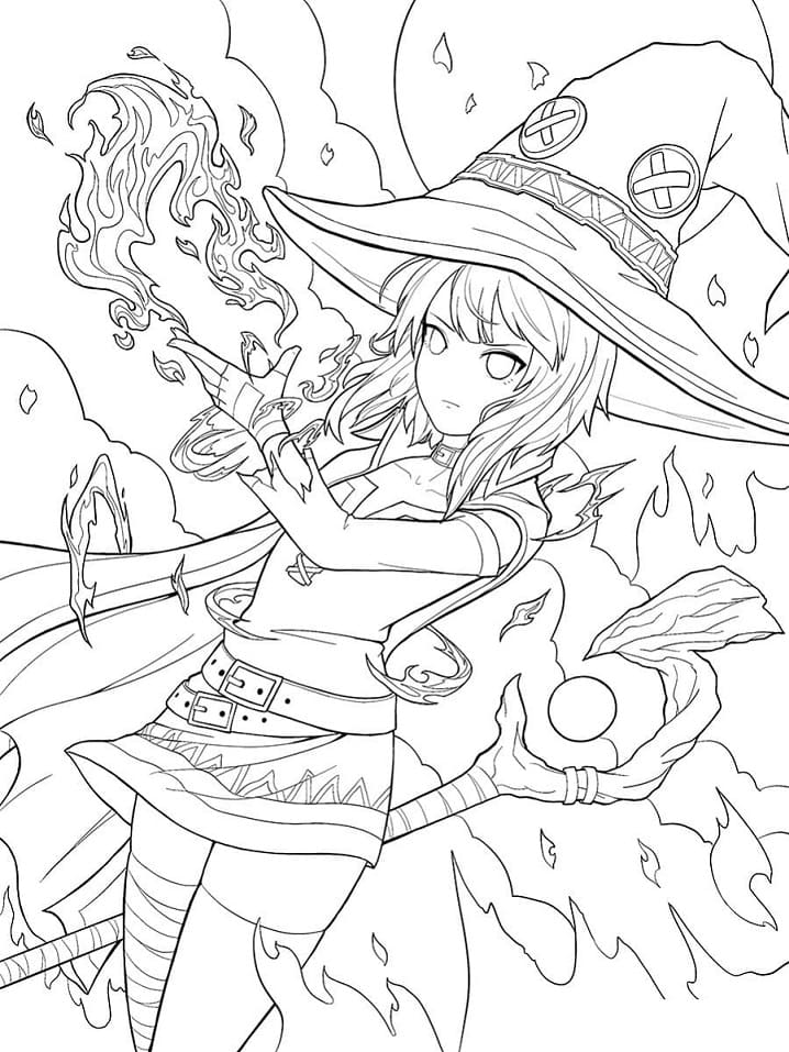 Coloriage Génial Megumin