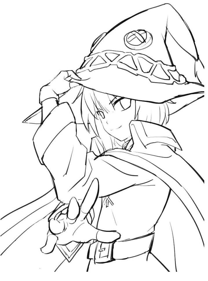 Coloriage Gratuite Megumin