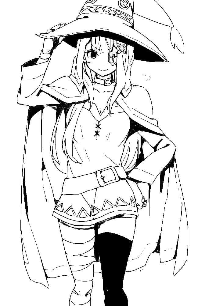 Coloriage Image de contour de Megumin