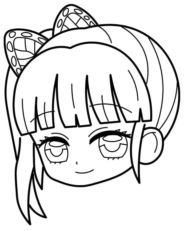 Coloriage Kanao Tsuyuri joli visage