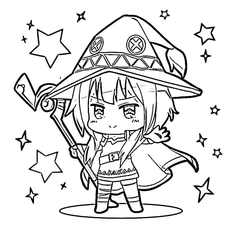 Coloriage Kawaii Megumin