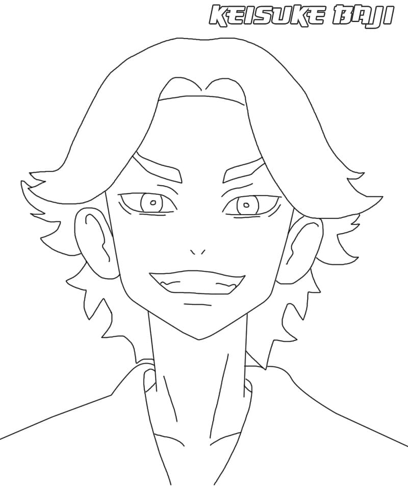 Coloriage Keisuke Baji souriant