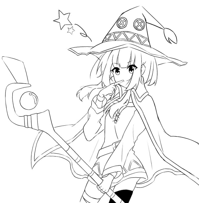 Coloriage Magicien Megumin