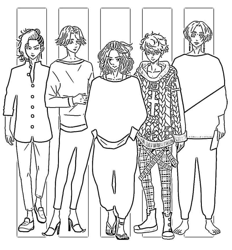 Coloriage Manjiro Sano Et Ses Amis