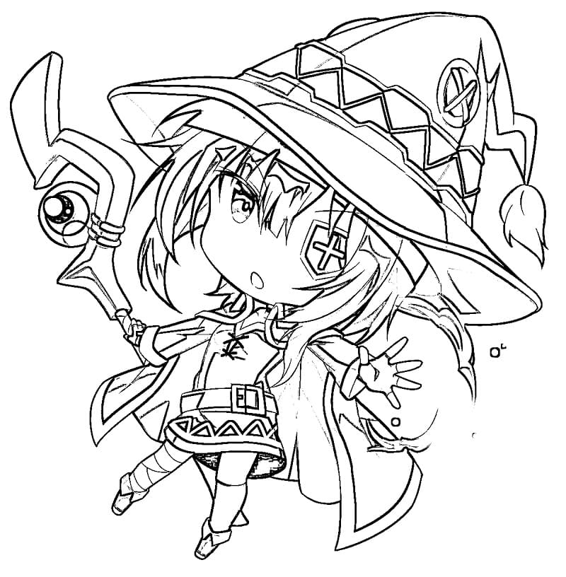 Coloriage Megumin Chibi