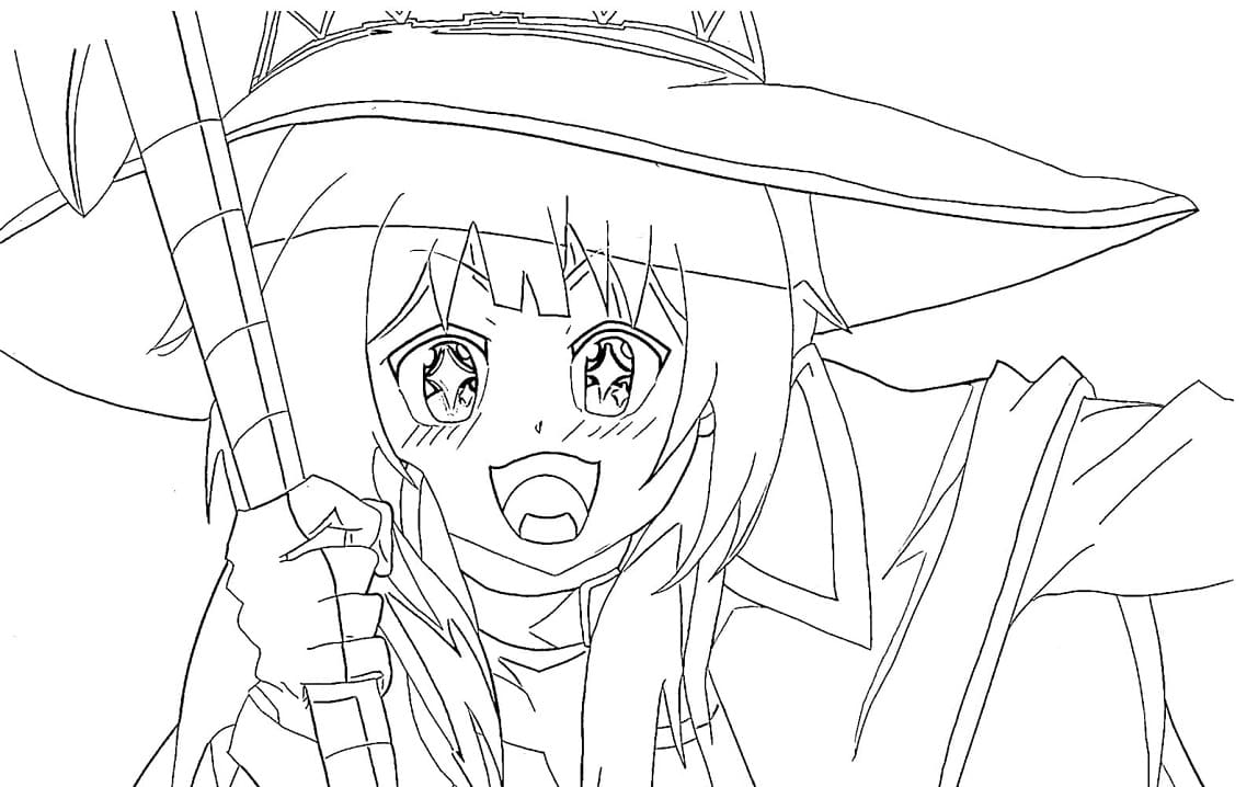 Coloriage Megumin imprimable