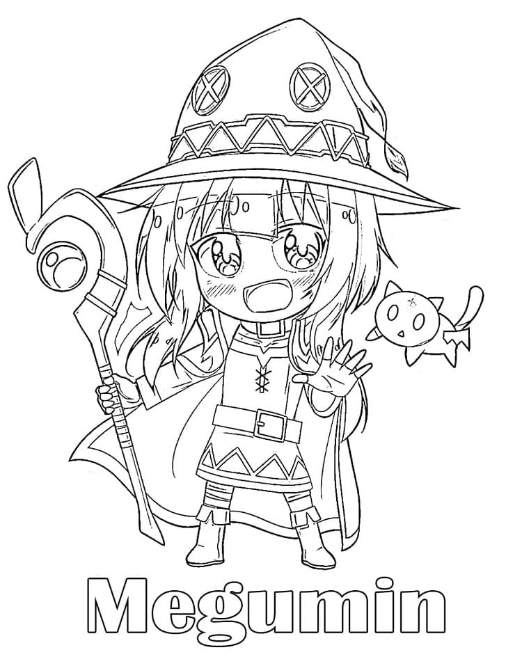 Coloriage Mignon chibi Megumin