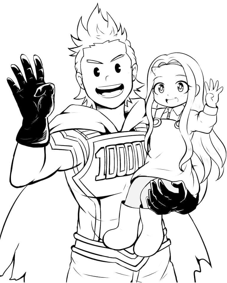 Coloriage Mirio Togata et Eri My Hero Academia