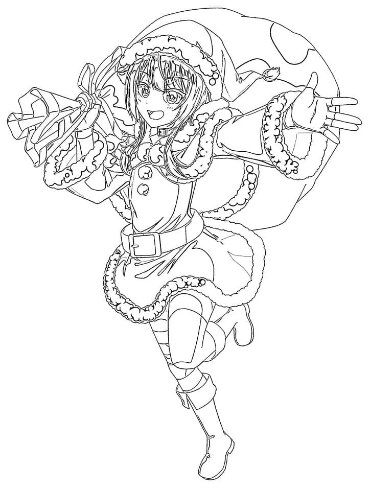 Coloriage Père Noël Megumin