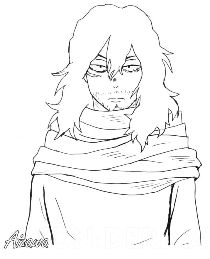 Coloriage Portrait de Aizawa