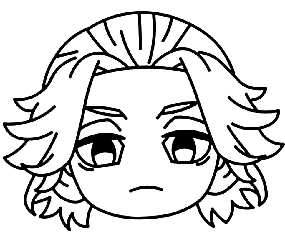 Coloriage Tête De Mikey Chibi